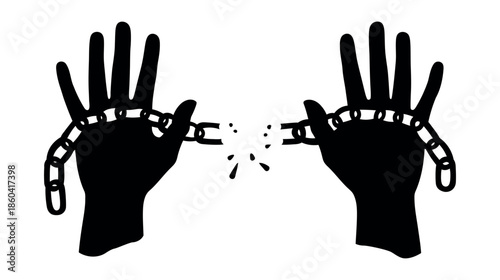 Breaking Free With Powerful Hands Shattering Chains