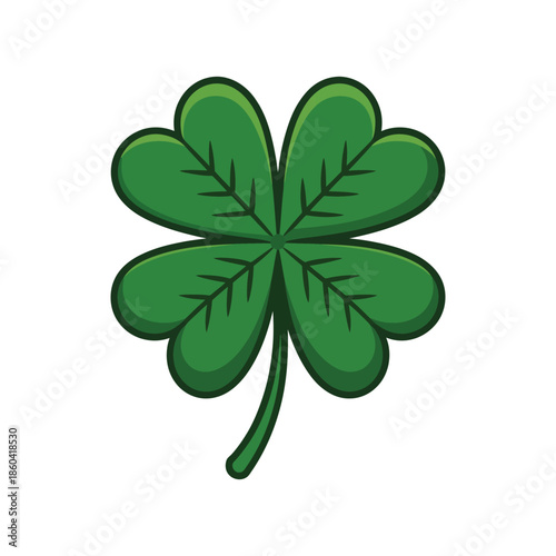 A four-leaf clover symbolizes good luck and fortune.