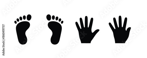 Childs hand and foot print vector illustration,