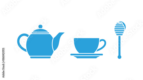 Tea Set and Honey Dipper Icon