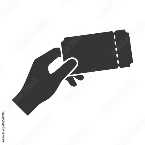 チケットを持つ手のシルエットアイコン