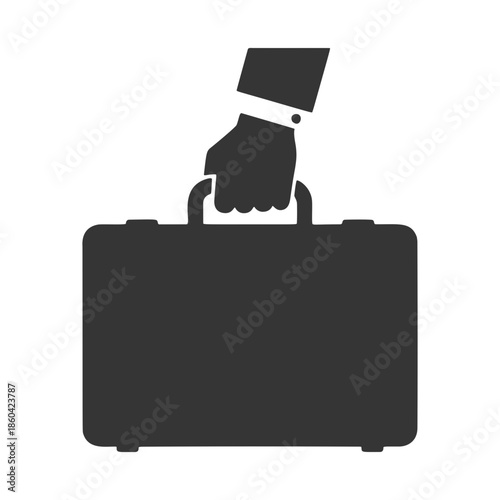 アタッシュケースを持つ手のシルエットアイコン