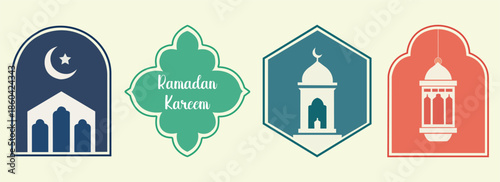 Ramadan frame shape, Islamic vector shapes of a window or door arch