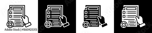 False Report Icon Set In Black And White Filled Style Collection
