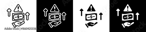 Illegal Profit Icon Set In Black And White Filled Style Collection