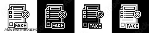 Fake Documents Icon Set In Black And White Filled Style Collection