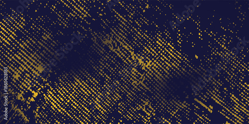 Abstract yellow-blue frame on a dark background. Sporty design in grunge illustratiions vector art color poster