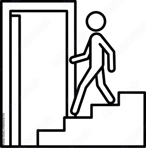 Person ascending stairs