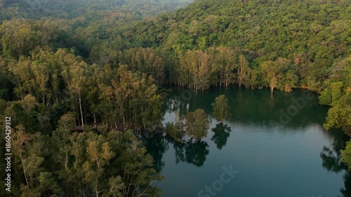 Shing Mun Reservoir Aerial Golden Hour