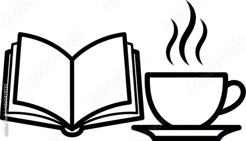 Relaxing with a book and coffee