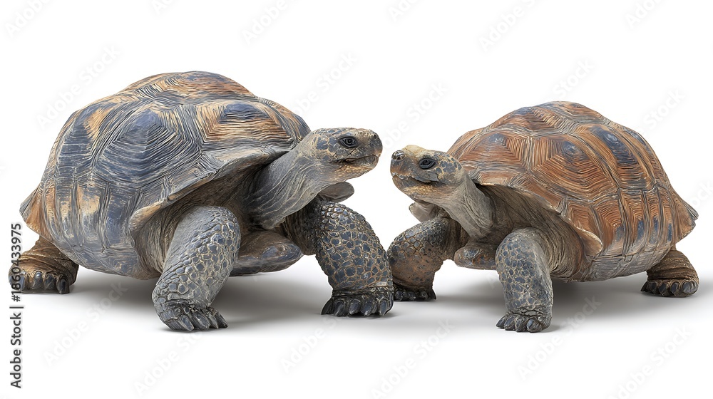 Obraz premium Galapagos Giant tortoise isolated on the white background 