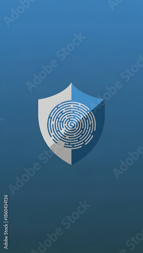 Silver Shield Protection Security Icon.