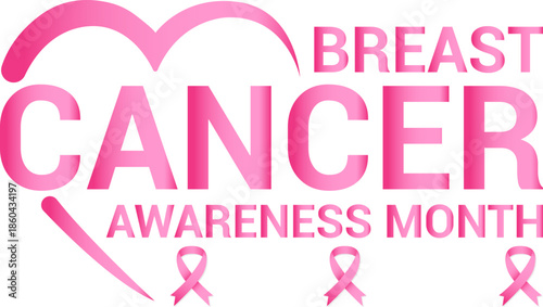 Breast cancer awareness month pink ribbon symbol icon.Breast cancer awareness month symbol emblem with vector pink ribbon sign over white background, Vector bow support icon for people fighting cancer