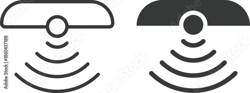 Movement Detection Icons. Motion sensor symbol. Occupancy sensing graphic design. Intruder alert and alarm regulation signs