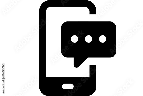 Smartphone messaging isolated on white background, Vector, illustration