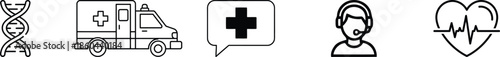 Medical icons representing healthcare services