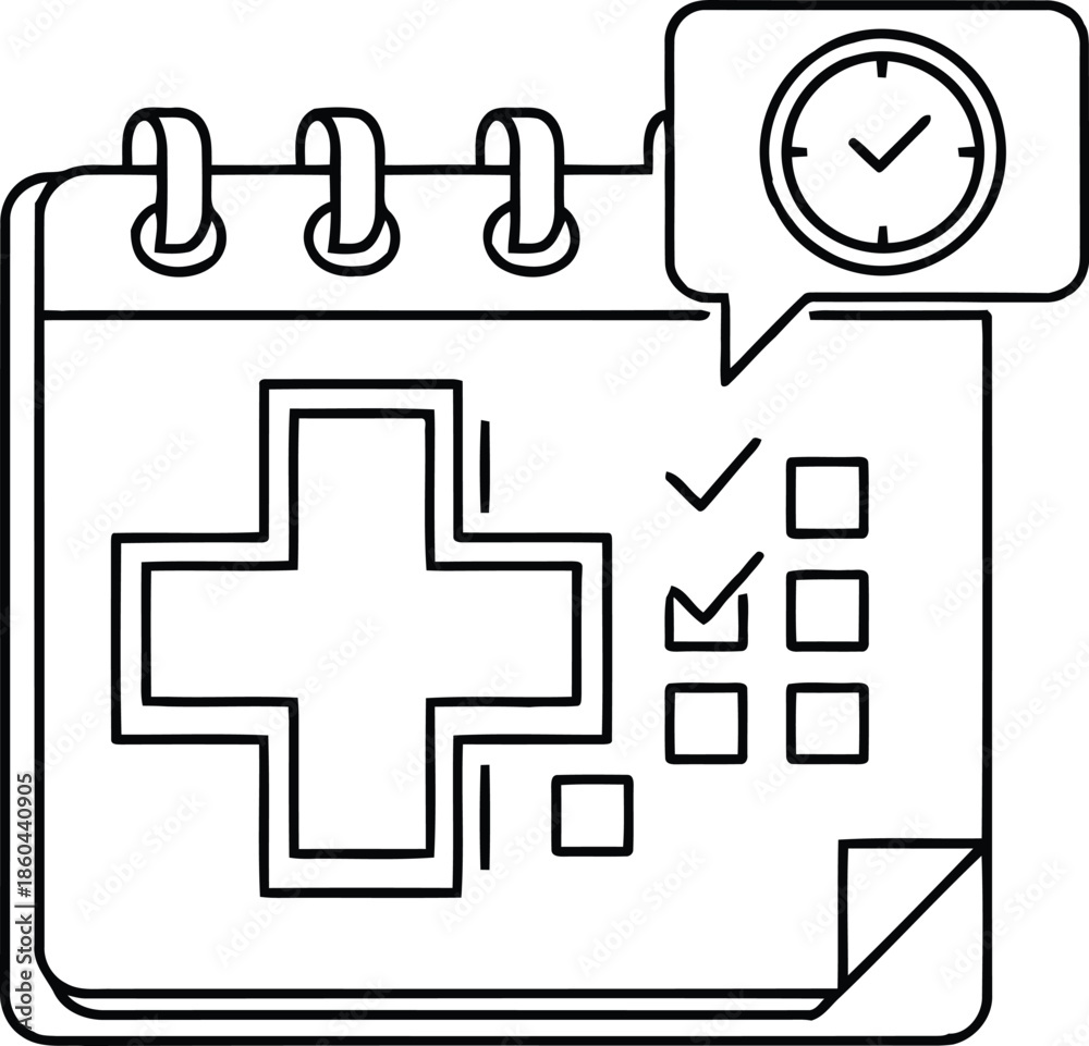 Fototapeta premium Medical appointment scheduling on calendar
