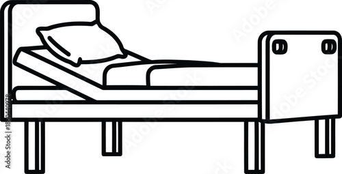 Hospital bed with adjustable head and foot rest