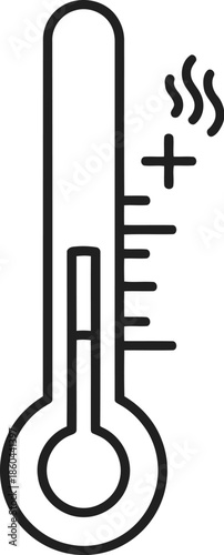 High temperature indicated on thermometer