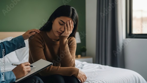Woman receiving support and comfort from a person