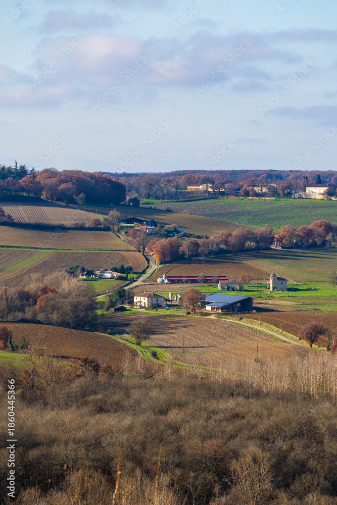 Fototapeta premium Panoramic view of the surrounding countryside from Lectoure