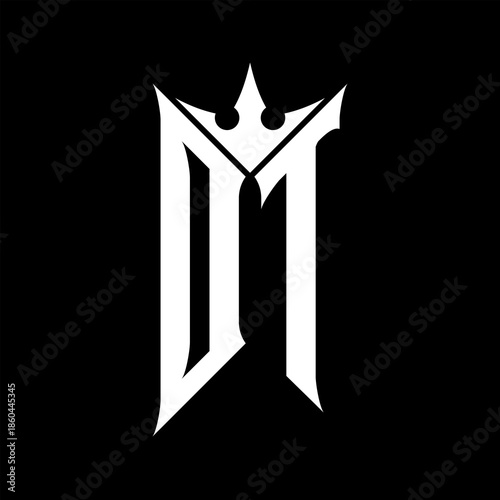 DT Elegant White Logo on Black Background