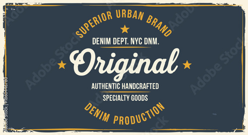 Retro Denim Brand Logo: Superior Urban, Original, Authentic, Handcrafted Specialty Goods.