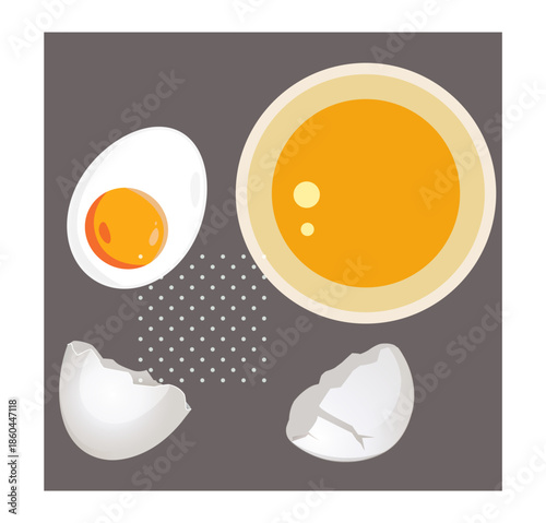 ready for Easter - Beaten Egg Yolks In A Bowl - Stock Illustration
