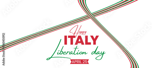 Modern Italy Liberation Day Banner with Crossing Tricolor Lines and Minimal Patriotic Design