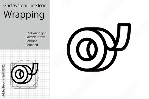 Tableau sur toile Icons representing tape and wrapping services, ribbon rolls