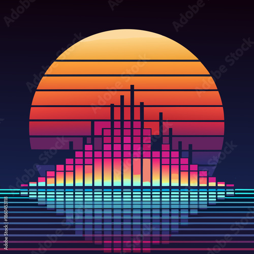 equalizer in rainbow colors