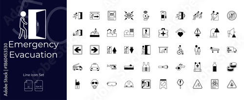Emergency Evacuation Duotone Editable Icons set