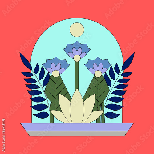 vector illustration of a decorative flower
