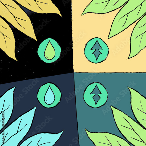 seamless background with leaves