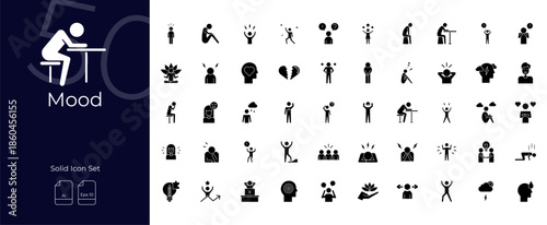 Mood Solid Editable Icons set