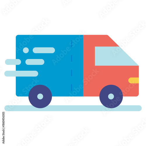 fast delivery service truck flat icon