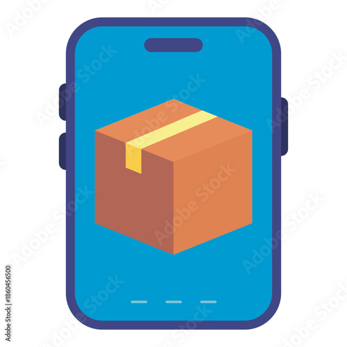 shipping package app flat icon