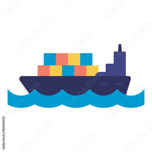 sea freight flat icon