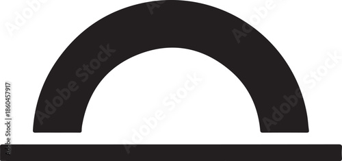 Simple black arch symbol on white background