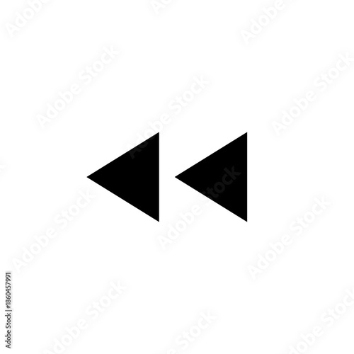 矢印のアイコン　三角形　二重　早戻し