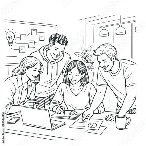 Professional Team Discussing Business Strategy and Data