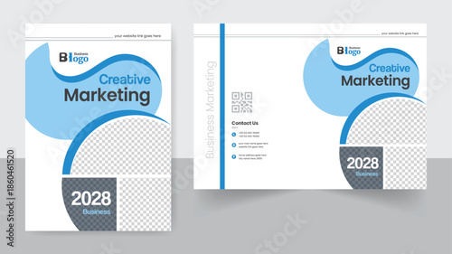 Business brochure design cover template layout editable text