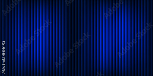 Closed silky luxury blue curtain stage background spotlight beam illuminated. Theatrical drapes. modern eps 10