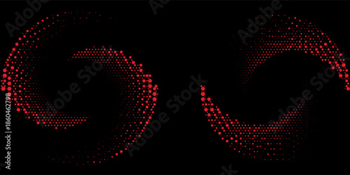 Red dots haltone on dark color background. Grunge texture abstract. Simple modern design. Vector illustration. eps 10.