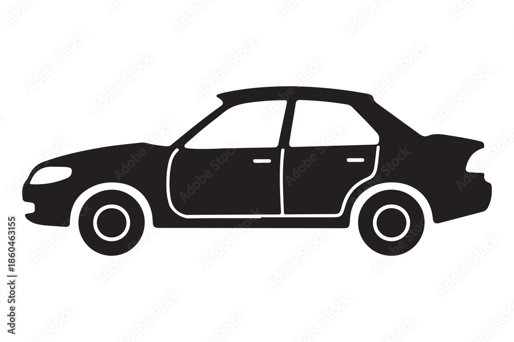 Fototapeta premium Car silhouette icon representing transport vehicle and modern automobile 