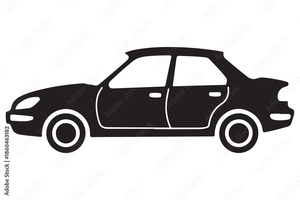 Fototapeta premium Car silhouette icon representing transport vehicle and modern automobile 