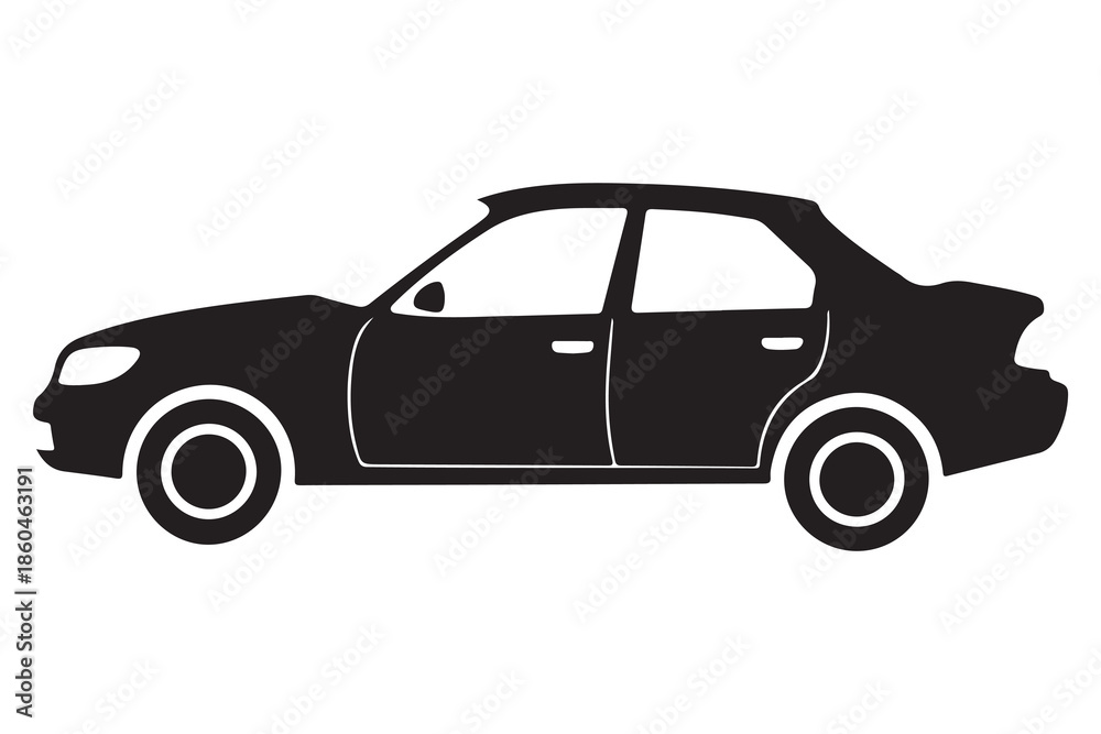 Fototapeta premium Car silhouette icon representing transport vehicle and modern automobile 