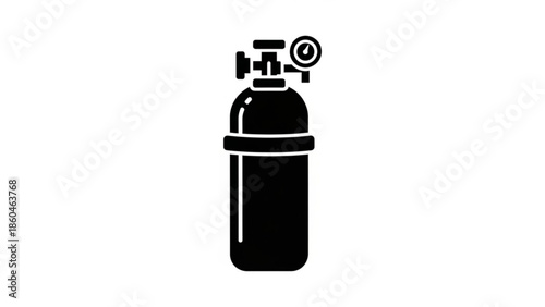 Fire extinguisher illustration on a white background viewed from the front
