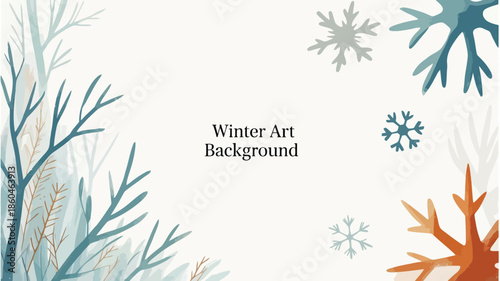 Vibrant winter forest background with colorful trees and ornaments