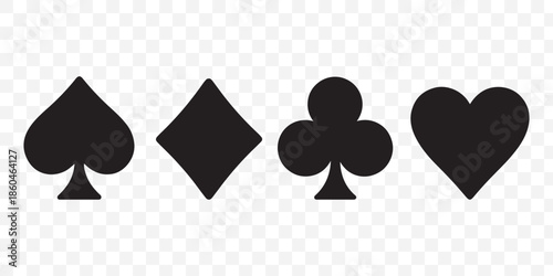 suite deck playing card white background.